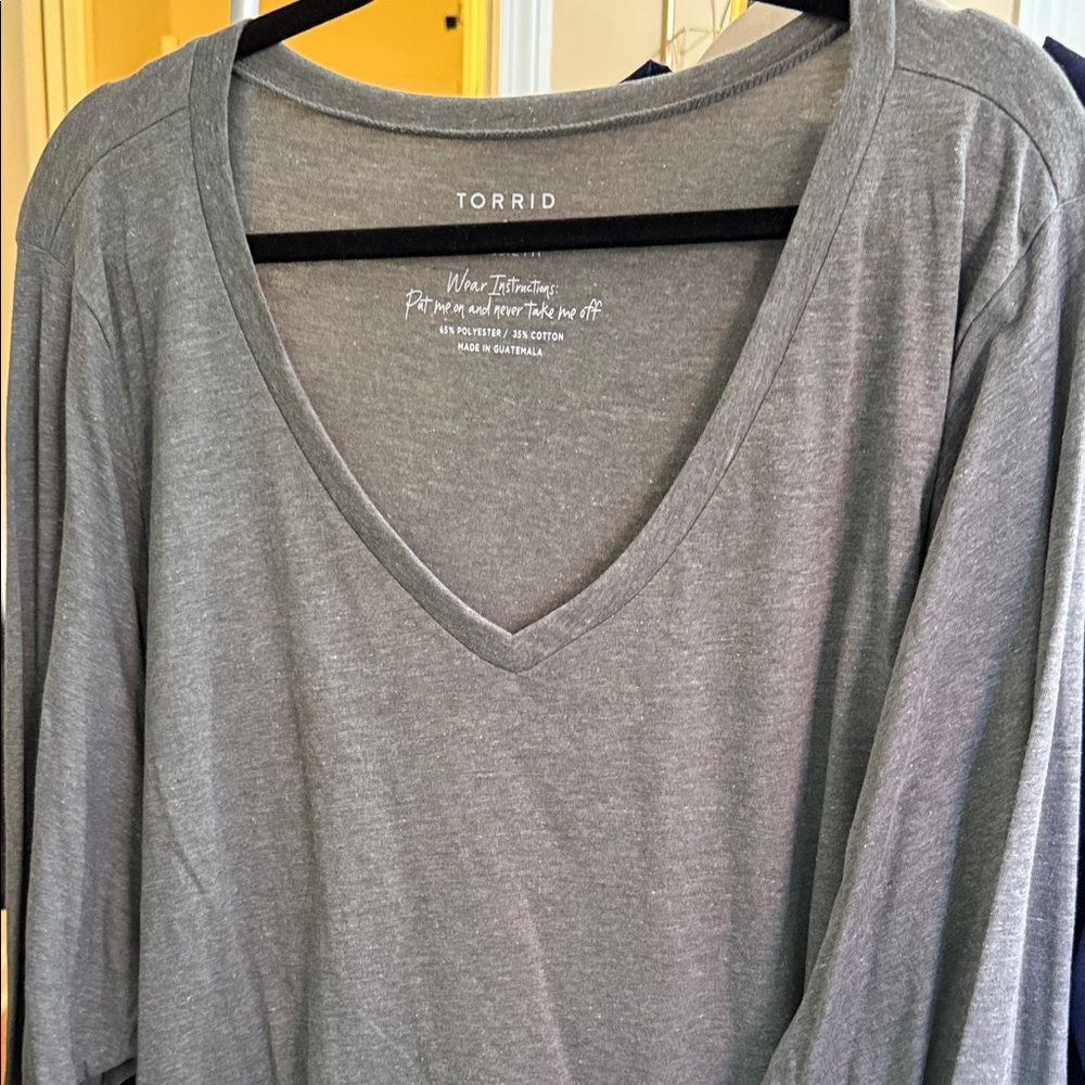 Gray torrid LS v necked never worn soft NWOT